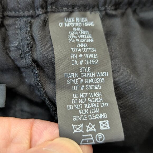Theory Size 2 Linen Blend Black Drawstring Pants - Picture 12 of 14